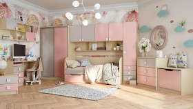 Детская комната Грэйси (Розовый/Серый/корпус Клен) в Большеречье - bolshereche.katalogmebeli.com | фото 13