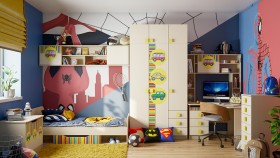 Детская комната Клаксон (Бежевый/корпус Клен) в Большеречье - bolshereche.katalogmebeli.com | фото