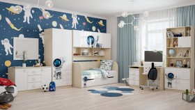 Детская комната Санни (Белый/корпус Клен) в Большеречье - bolshereche.katalogmebeli.com | фото 3