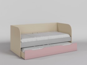 Диван-кровать Грэйси (Розовый/Серый/корпус Клен) в Большеречье - bolshereche.katalogmebeli.com | фото 1