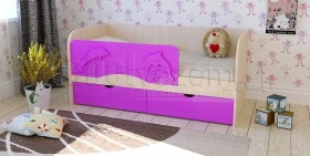 Друзья Кровать детская 2 ящика 1.6 Фиолетовый глянец в Большеречье - bolshereche.katalogmebeli.com | фото