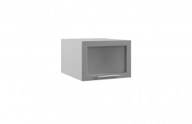 Гарда ГПГС 500 шкаф верхний горизонтальный глубокий со стеклом (Белый/корпус Серый) в Большеречье - bolshereche.katalogmebeli.com | фото