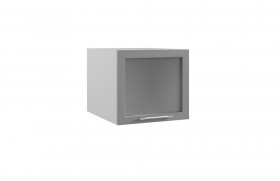 Гарда ГВПГС 500 шкаф верхний горизонтальный глубокий со стеклом высокий (Белый/корпус Серый) в Большеречье - bolshereche.katalogmebeli.com | фото