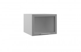 Гарда ГВПГС 600 шкаф верхний горизонтальный глубокий со стеклом высокий (Белый/корпус Серый) в Большеречье - bolshereche.katalogmebeli.com | фото