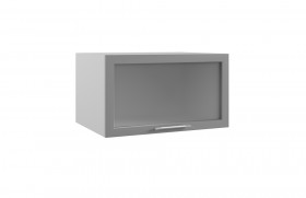 Гарда ГВПГС 800 шкаф верхний горизонтальный глубокий со стеклом высокий (Белый/корпус Серый) в Большеречье - bolshereche.katalogmebeli.com | фото