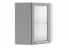 Гарда ВПУС 550 шкаф верхний угловой со стеклом Белый в Большеречье - bolshereche.katalogmebeli.com | фото