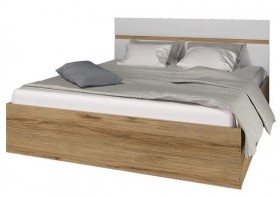Ким кровать 1,4 (Дуб сонома/белый глянец) в Большеречье - bolshereche.katalogmebeli.com | фото 1