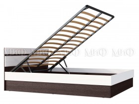 Ким кровать с подъемным механизмом 1,6 (Венге/белый глянец) в Большеречье - bolshereche.katalogmebeli.com | фото 2