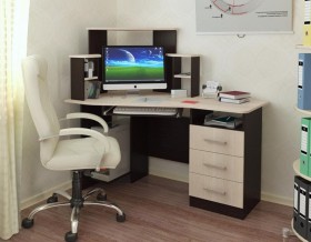 Компьютерный стол Каспер (венге/лоредо) в Большеречье - bolshereche.katalogmebeli.com | фото 1