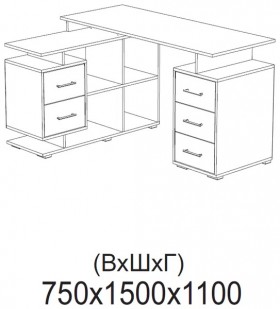 Компьютерный стол угловой СКМУ-3 белый в Большеречье - bolshereche.katalogmebeli.com | фото 2