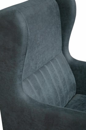 Кресло для отдыха "ЕвроМагнат" (замша дельта серо - синий)/осн. в Большеречье - bolshereche.katalogmebeli.com | фото 3