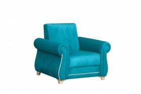 Кресло для отдыха "Порто" (велюр киви бирюза / микровельвет крем) в Большеречье - bolshereche.katalogmebeli.com | фото