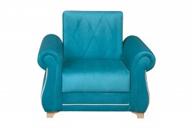 Кресло для отдыха "Порто" (велюр киви бирюза / микровельвет крем) в Большеречье - bolshereche.katalogmebeli.com | фото 3