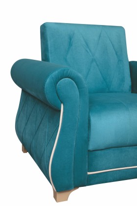 Кресло для отдыха "Порто" (велюр киви бирюза / микровельвет крем) в Большеречье - bolshereche.katalogmebeli.com | фото 5