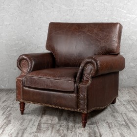 Кресло кожаное Лофт Аристократ (ширина 1100 мм) в Большеречье - bolshereche.katalogmebeli.com | фото 1