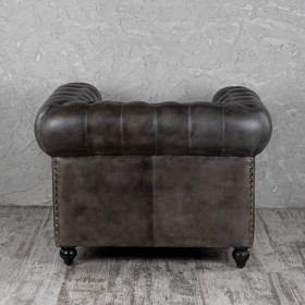Кресло кожаное Лофт Честер (акация) в Большеречье - bolshereche.katalogmebeli.com | фото 7
