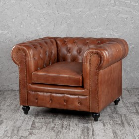 Кресло кожаное Лофт Честер (кожа) в Большеречье - bolshereche.katalogmebeli.com | фото