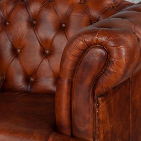 Кресло кожаное Лофт Честер-Нью (Коричневый, Рыжий) в Большеречье - bolshereche.katalogmebeli.com | фото 4