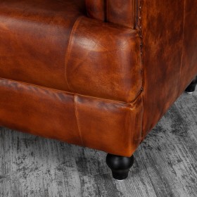 Кресло кожаное Лофт Честер-Нью (Коричневый, Рыжий) в Большеречье - bolshereche.katalogmebeli.com | фото 8