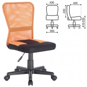 Кресло компактное BRABIX Smart MG-313 (черный, оранжевый) в Большеречье - bolshereche.katalogmebeli.com | фото 1