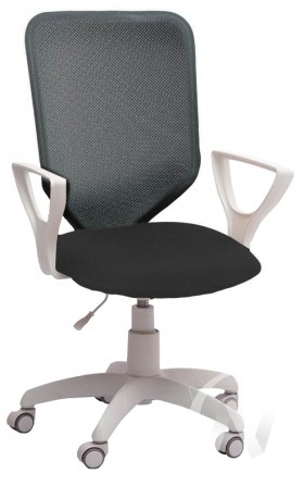 Кресло компьютерное Элегия S (белый/ткань сетка темно-серая) в Большеречье - bolshereche.katalogmebeli.com | фото