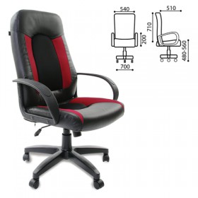 Кресло офисное BRABIX Strike EX-525 (черно-красный) в Большеречье - bolshereche.katalogmebeli.com | фото 1
