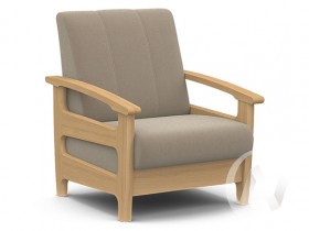 Кресло для отдыха Омега (бук лак/CATANIA LATTE) в Большеречье - bolshereche.katalogmebeli.com | фото 1