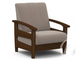 Кресло для отдыха Омега (орех лак/CATANIA COCOA) в Большеречье - bolshereche.katalogmebeli.com | фото 1