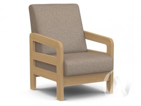 Кресло отдыха Вега-34 (бук лак/UNO CARAMEL) в Большеречье - bolshereche.katalogmebeli.com | фото