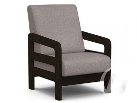 Кресло отдыха Вега-34 (венге лак/UNO ROSY-GREY) в Большеречье - bolshereche.katalogmebeli.com | фото 1