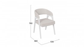 Кресло «Техас 1» (Белый матовый/Шенилл Estetica Vanille №220) в Большеречье - bolshereche.katalogmebeli.com | фото 2
