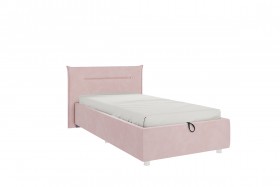 Кровать 0.9 Альба (Нежно-розовый велюр/под-мех) в Большеречье - bolshereche.katalogmebeli.com | фото