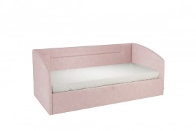 Кровать 0.9 Альба Софа (Нежно-розовый велюр) в Большеречье - bolshereche.katalogmebeli.com | фото