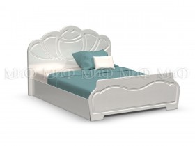 Кровать 1,4м Гармония (Белый/Белый глянец) в Большеречье - bolshereche.katalogmebeli.com | фото