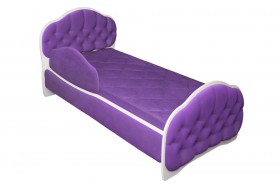 Кровать 160 Гармония 32 Фиолетовый (мягкий бортик) в Большеречье - bolshereche.katalogmebeli.com | фото