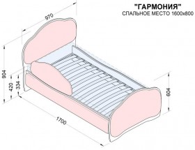 Кровать 160 Гармония 32 Фиолетовый (мягкий бортик) в Большеречье - bolshereche.katalogmebeli.com | фото 2