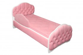 Кровать 160 Гармония 36 Светло-розовый (мягкий бортик) в Большеречье - bolshereche.katalogmebeli.com | фото