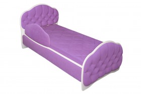 Кровать 160 Гармония 67 Светло-фиолетовый (мягкий бортик) в Большеречье - bolshereche.katalogmebeli.com | фото