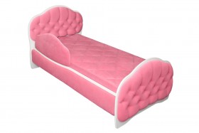 Кровать 160 Гармония 89 Розовый (мягкий бортик) в Большеречье - bolshereche.katalogmebeli.com | фото 1