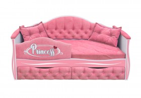 Кровать 160 серии Иллюзия 2 ящика 36 Розовый (мягкий бортик/подушки) в Большеречье - bolshereche.katalogmebeli.com | фото