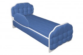 Кровать 170 Атлет 29 Синий (мягкий бортик) в Большеречье - bolshereche.katalogmebeli.com | фото 1