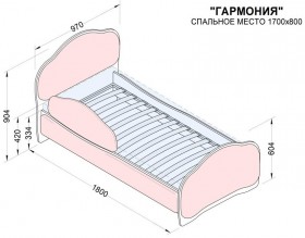 Кровать 170 Гармония 32 Фиолетовый (мягкий бортик) в Большеречье - bolshereche.katalogmebeli.com | фото 2