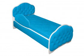 Кровать 170 Гармония 84 Ярко-голубой (мягкий бортик) в Большеречье - bolshereche.katalogmebeli.com | фото