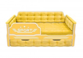 Кровать 170 серии Спорт 1 ящик 74 Жёлтый (мягкие боковые накладки) в Большеречье - bolshereche.katalogmebeli.com | фото