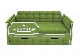 Кровать 170 серии Спорт 1 ящик 76 Зелёный (мягкие боковые накладки) в Большеречье - bolshereche.katalogmebeli.com | фото