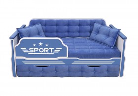 Кровать 170 серии Спорт 1 ящик 85 Синий (подушки) в Большеречье - bolshereche.katalogmebeli.com | фото
