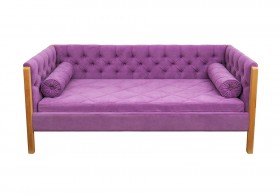 Кровать 180 серии Леди  32 Фиолетовый (подушка валик) в Большеречье - bolshereche.katalogmebeli.com | фото