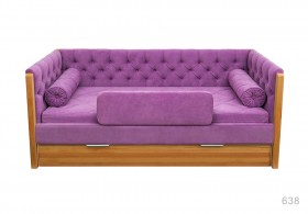 Кровать 180 серии Леди + ящик 32 Фиолетовый (мягкий бортик/подушка валик) в Большеречье - bolshereche.katalogmebeli.com | фото 1