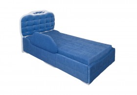 Кровать 190 Атлет Lux 29 Синий (мягкий бортик) в Большеречье - bolshereche.katalogmebeli.com | фото