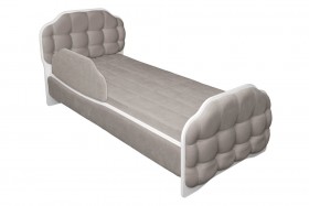 Кровать 190 Атлет Lux 96 Серый (мягкий бортик) в Большеречье - bolshereche.katalogmebeli.com | фото